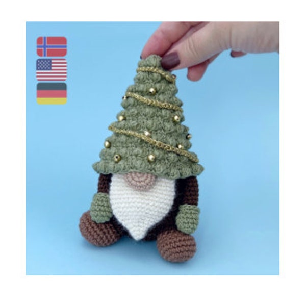 Christmas tree gnome crochet pattern, Christmas amigurumi gnome pattern, Winter gnome pattern, Holiday gonk, Home decor gift, PDF pattern
