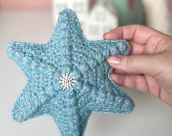 Christmas stars crochet pattern 3 sizes, Christmas tree topper, Crochet bobble stars, Star crochet ornament, Christmas decor patterns, PDF