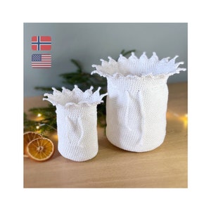 Drawstring gift bag crochet pattern,  Christmas crochet patterns, Beginner friendly pattern pdf, Easy crochet gift bags, reusable wrapping