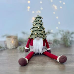 Haakpatroon kerstboomkabouter, kerstamigurumi-kabouterpatroon, vakantiekabouterpatroon, kerstmis, woondecoratiecadeau, pdf-patroon