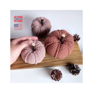 Fall pumpkins crochet pattern pdf, 2 sizes, Halloween decor, Fall home decor, Thanksgiving decoration crochet pattern, Modern crochet decor