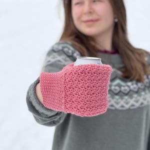 Drink mitt crochet pattern, Easy beer buddy cozy, Drinking mitten no sew crochet, Can holder handwarmer, No-sew crochet gift, pdf pattern