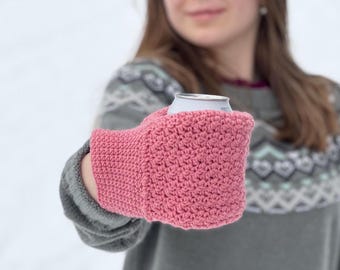 Padrão de crochê para luvas de bebida, Aconchego fácil para amigos de cerveja, Luva de crochê sem costura para beber, Aquecedor de mãos para porta-latas, Presente de crochê sem costura, Padrão em PDF