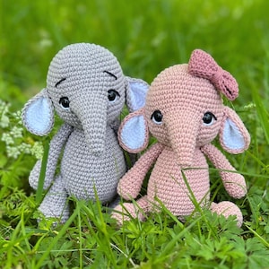 Amigurumi elephant toy crochet pattern baby shower gift, Crochet elephants newborn kids gift, Easy diy PDF elephant animal tutorial pattern