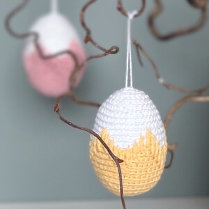 Oeuf de Pâques au crochet, motif oeuf au crochet pdf, brindilles, décoration de pâques moderne et motif rustique au crochet image 9