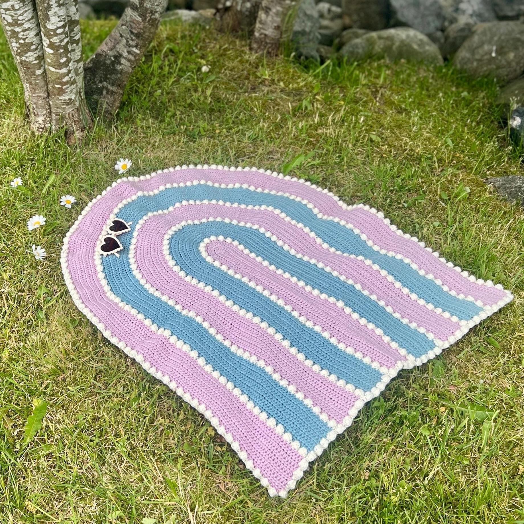 30 Rainbow Blanket Crochet Patterns to Brighten Baby Rooms, Throws, and Gift Giving 24 Rainbow Bobble Baby Blanket Crochet Pattern
