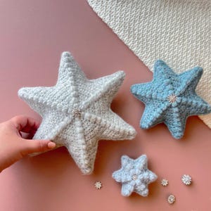 Christmas stars crochet pattern 3 sizes, Christmas tree topper, Crochet bobble stars, Star crochet ornament, Christmas decor patterns, PDF