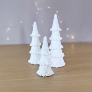 Haakpatroon kerstbomen bobbel, haakpatroon kerstboom set 3 maten, woondecoratie vakantiecadeau, haakpatronen winter