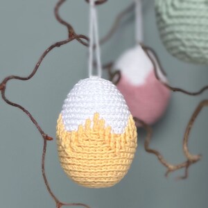 Easter Egg ornament crochet pattern, Crochet Egg pattern pdf, Twig tree ornaments, Modern Easter decoration, Rustic Easter crochet pattern image 6