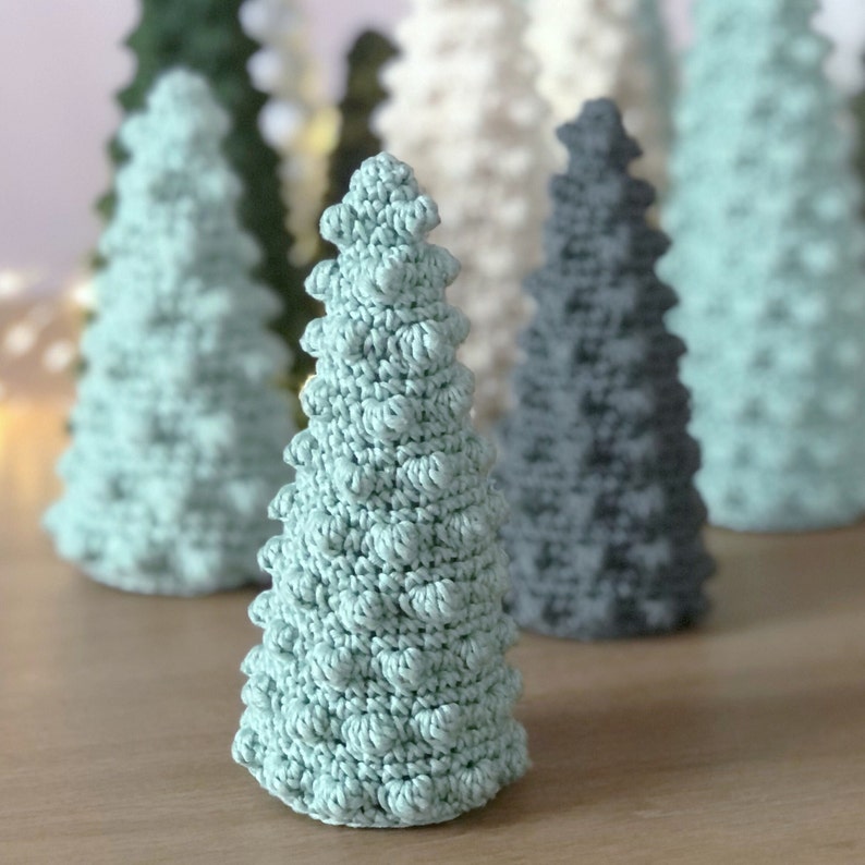 Pattern bundle 3 variations of Christmas trees, Bobble Christmas trees, Home decor gift, Crochet patterns, Diy Christmas trees decoration image 3