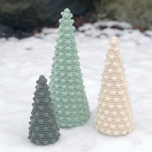 Bobble Christmas trees crochet pattern THE ORIGINAL, Christmas tree crochet pattern 3 sizes, Home decoration gift, Winter crochet patterns image 5