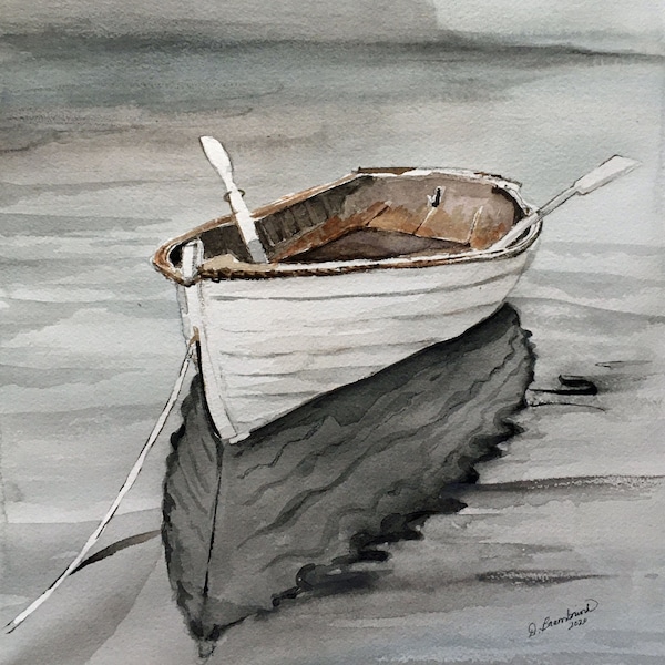 Boat Art Watercolor Nautical Beach Cottage Giclee Prints by Darcy Brambrink