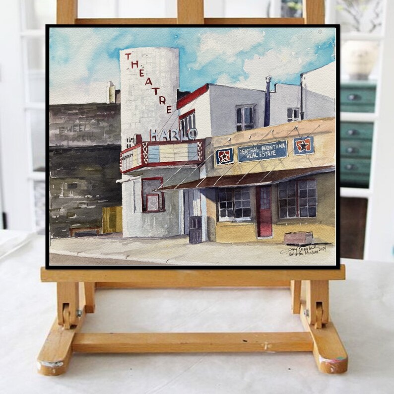 Original Watercolor Painting 11 X 14 Western Montana Town Harlowton