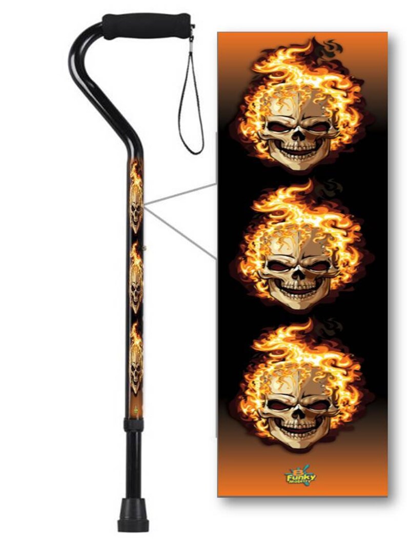Walking Canes Sugar Skulls Flames Skulls Cool Fun Aluminum Etsy