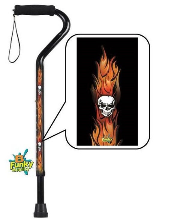 Walking Canes Sugar Skulls Flames Skulls Cool Fun Aluminum Etsy
