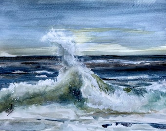 Lake Superior Wave Giclee Print: Gales of November Watercolor