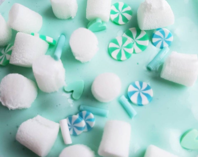 Shamrock Shake Glossy Slime Scented Slime with Foam Marshmallows