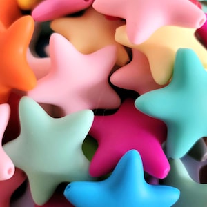 Big Star Silicone Focal Bead, Star Focal Silicone Bead, Star Beads, Keychain Beads, DIY Crafts, Lanyard Beads, Beadable Pen Beads