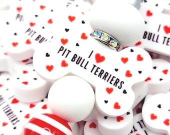 LOT 1 OU 2, j'aime les pitbulls terriers, perle focale en os de chien, perle en silicone pour maman chien, perle pour amoureux des chiens, breloques chien, cadeau mignon pour maman chien, perle stylo bricolage