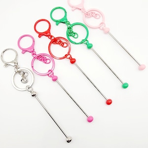 DIY Color Metal Beadable Keychain Bar, Blank Beadable Keychain Bar, Keychain For Big Beads, Color Keychain Bead Bars, DIY Blank Keychains