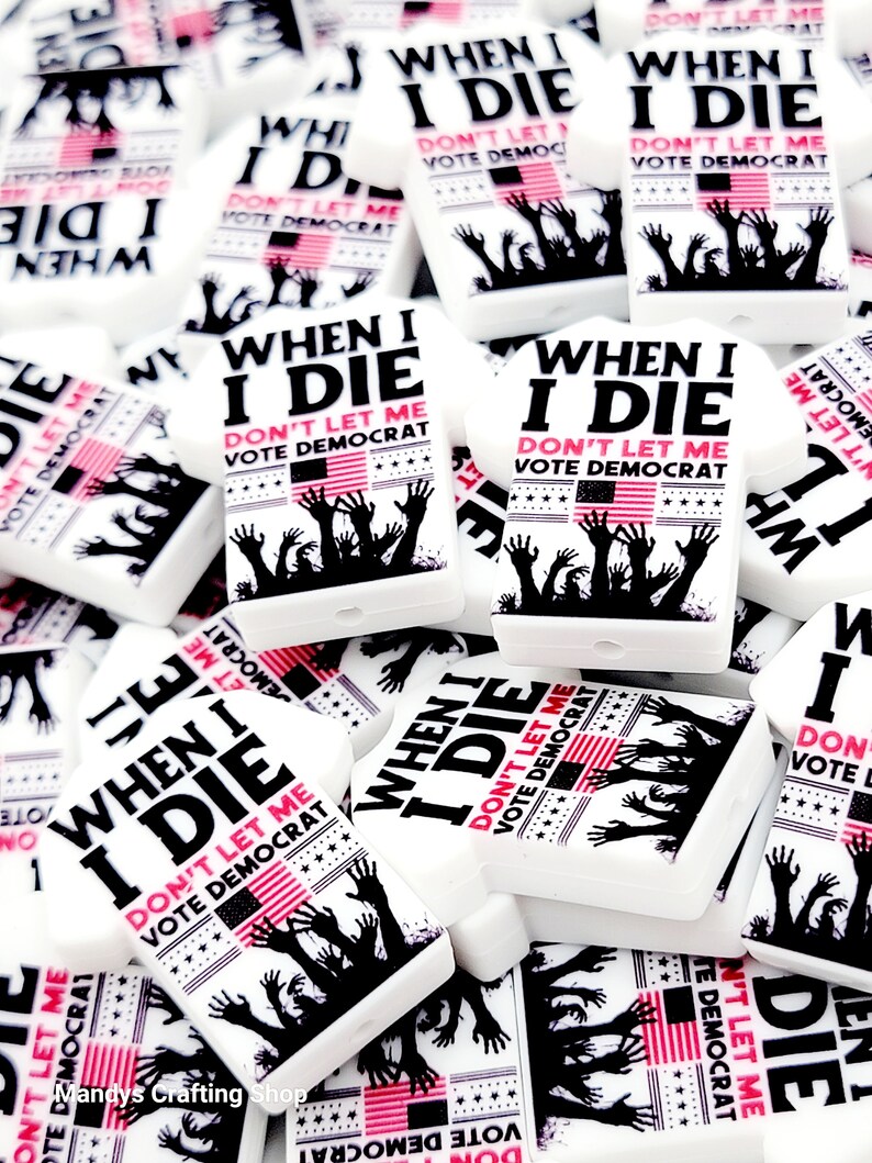 SET OF 2, Trump Craft Beads, Don't Let Me Vote Democrat Pen Bead, Trump