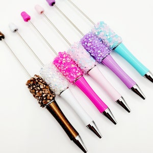 DIY Beadable Plastic Pens, DIY Diamond Sparkle Beadable Pens, Plastic Pens, Pens For Chunky Bubblegum Beads, Pen Blank, DIY Craft Pens