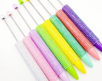 DIY Sparkly Rhinestone Bead Pens Refillable, Bling Craft Pens, Glitter Beadable Pens, Color Sparkle Pens For Beads, DIY Beadable Items