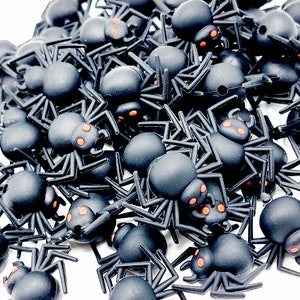 SET of 2, Black Spider Silicone Focal Bead, 3D Spider Shaped Silicone Beads, Halloween Beads, Silicone Pen Bead, Halloween Silicone Bead