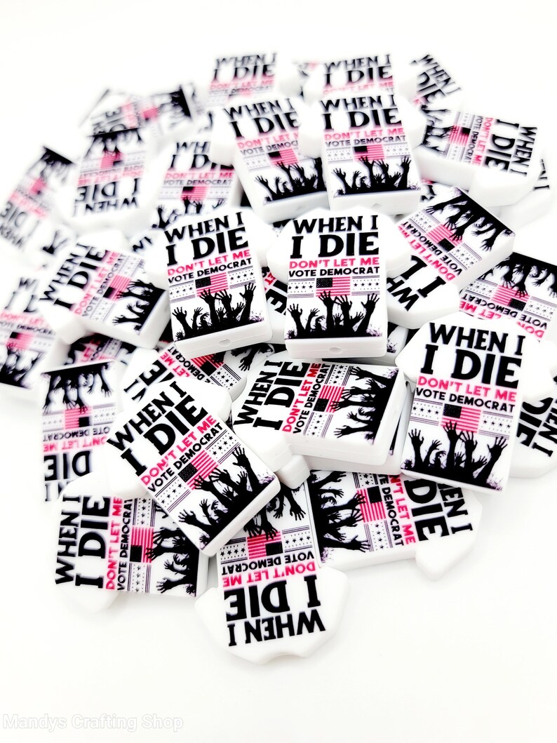 SET OF 2, Trump Craft Beads, Don't Let Me Vote Democrat Pen Bead, Trump