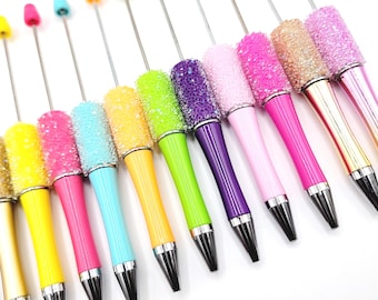 DIY Sugar Beadable Pens, Glitter Beadable Pens, Beadable Sugar Pens, Bright Color Sugar Pens For Beads, DIY Beadable Item