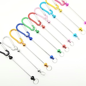 DIY Beadable Keychain Bar, Carabiner Beadable Bar, Keychains For Big Beads, DIY Bead Keychain, Bead Bar Supplies, DIY Blank Keychains