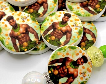 Funny Birthday Focal Bead, Mr. March Sexy Guy Focal Print Silicone Bead, Sexy Pen Bead, St Patrick's Day Focal Bead, DIY Pen Bead,