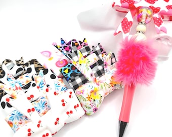 3D Silicone Bow Focal Bead Straw Topper, Printed Designs