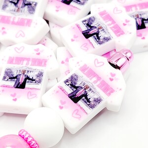 SET of 2, Daddy&#39;s Home Trump Focal Pen Bead, Pink Trump 47 Focal, Republican Party Beads, Shirt Silicone Bead, Keychain Bead, Trump Pen Bead
