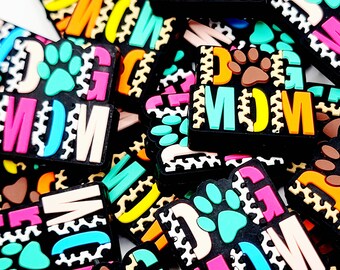 SET OF 2, Dog Mom Silicone Focal Bead, Dog Focal Bead, Spacer Beads for Pens, Jewelry Wristlet Beads, Lanyard Beads, DIY Keychain Beads