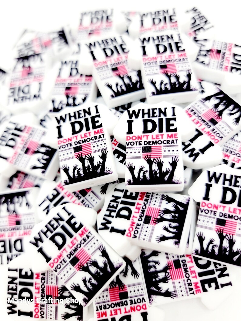 SET OF 2, Trump Craft Beads, Don't Let Me Vote Democrat Pen Bead, Trump