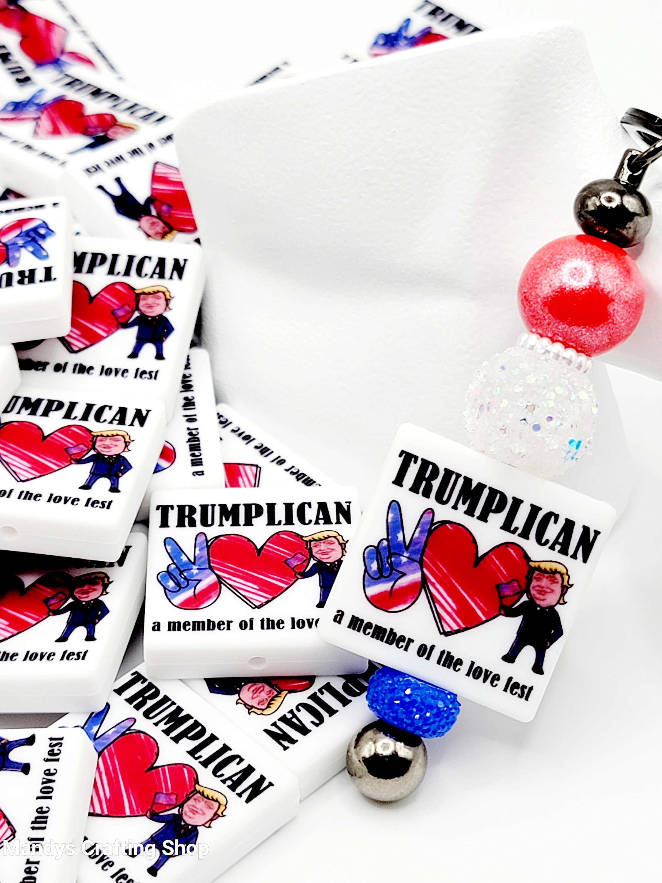 SET of 2, Trump 2024 Focal Bead, Trumplican Pen Focal, Republican Party ...