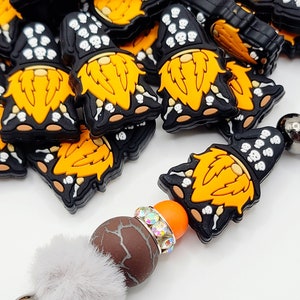 SET of 2, Halloween Skull Gnome Focal Bead, Halloween Focal Silicone Bead, Gnome Focal Bead, Focal Pen Bead, Halloween DIY Craft Beads