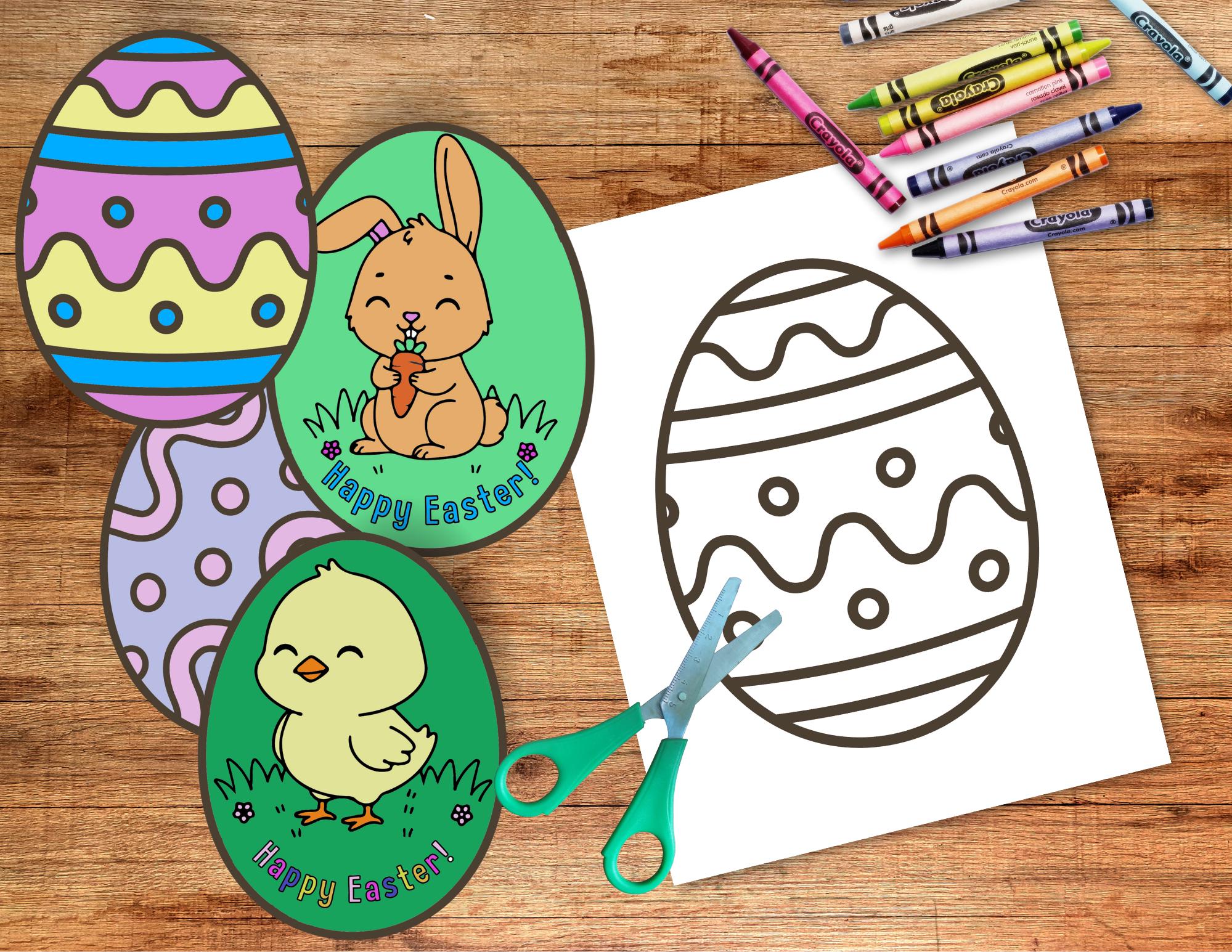 3D Easter Egg Craft for Kids | Color, Cut, and Glue Paper Craft ...