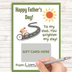 Fathers Day Gift Card Holder | Cycling | Mountain Biker Fathers Day Gift Card | Printable | Last Minute Gift | Easy Unique Gift | MTB