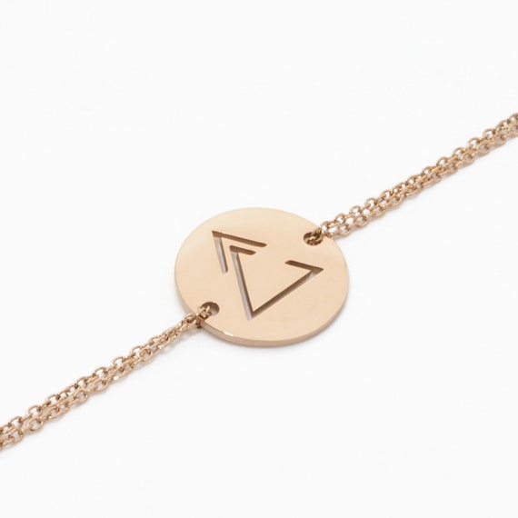 Rose Gold Heart Diamond cut Chain Bracelet aaina /& co