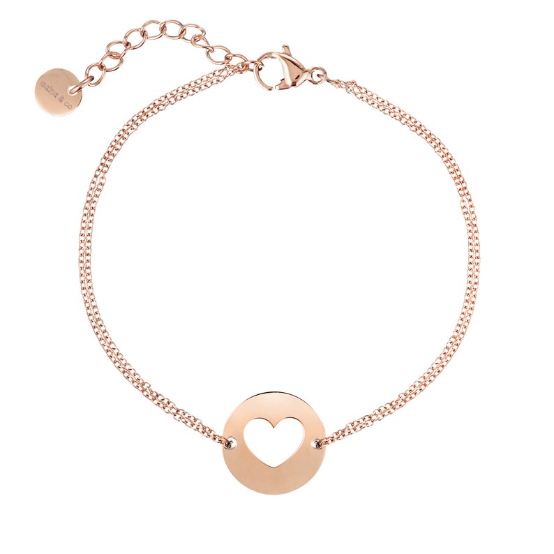 Rose Gold Heart Diamond cut Chain Bracelet aaina /& co