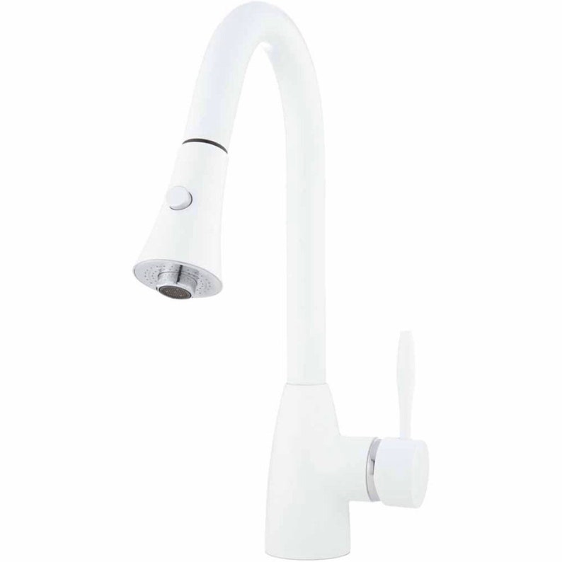 White Pull Down Kitchen Faucet Kf600w