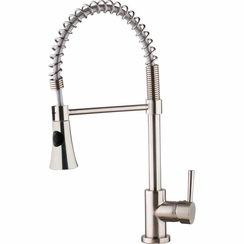 Brushed Nickel Coil Spring Pull Down Kitchen Faucet Kf1100bn