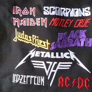 Youth embroidered denim battle vest jacket -13-14Y (Iron Maiden, Led Zeppelin, Metallica, Black Sabbath, AC/DC, Van Halen)