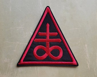 Lucifer's Cross Embroidered Iron-On Patch, The original design for Stranger Things show