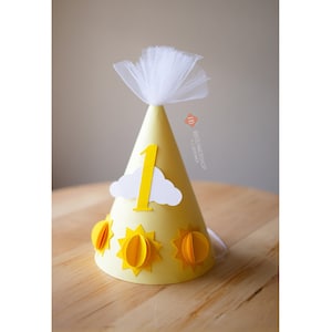 3D Sunshine Party Hat/Paper Sunshine Party Hat//Sunshine Party Hat/Sun Party Hat/Sun Party Theme/Sun First Birthday/Sunshine Party