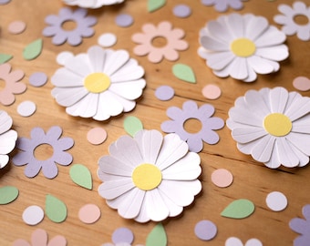 Daisy Party Confetti, Wild Flower Theme Birthday or Baby Shower Decorations