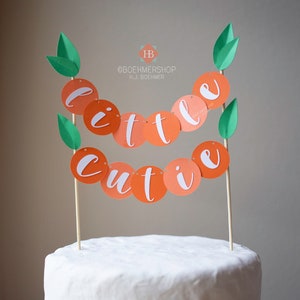Little Cutie Orange Cake Topper/Orange Cake Topper/Cutie Cake Topper/Orange Baby Shower Cake Banner/Citrus Baby Shower Cake Topper