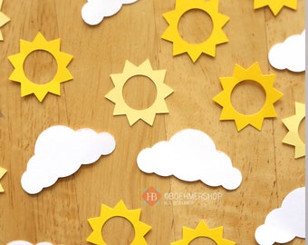 Sun & Cloud Confetti, 100 pc Sunshine Party Decor
